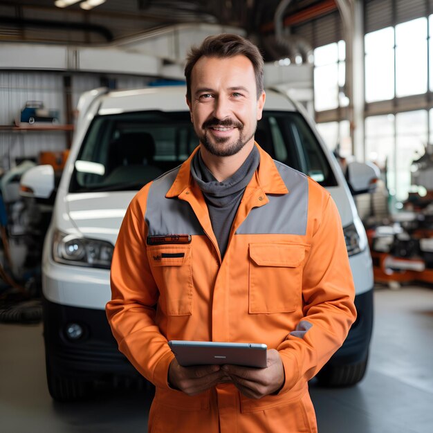 Neutral Setting Man Wearing Work Clothes