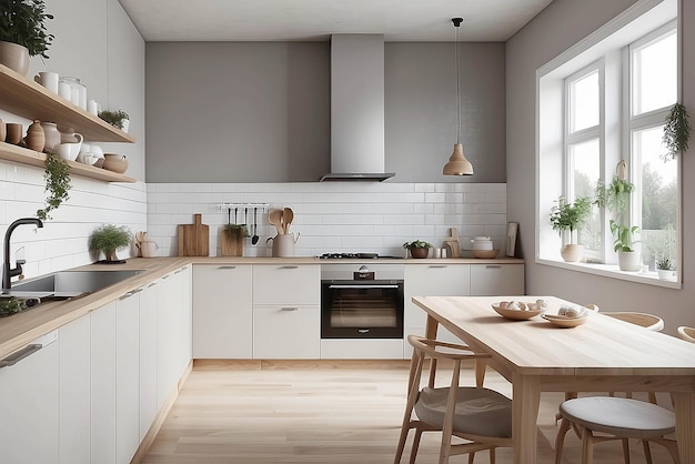 Neutral Tones Scandinavian Kitchen