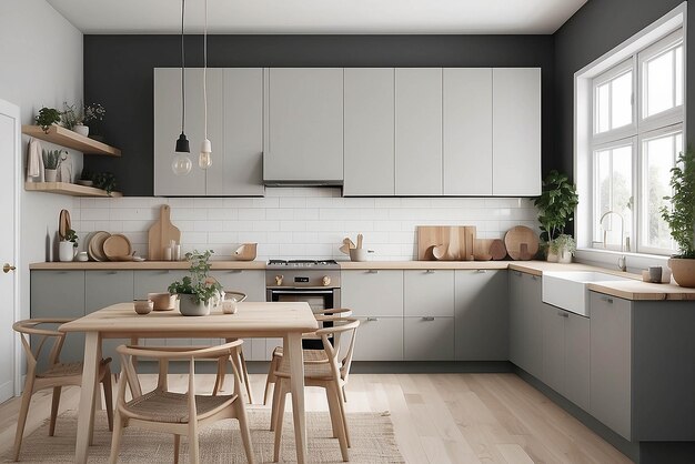 Neutral Tones Scandinavian Kitchen