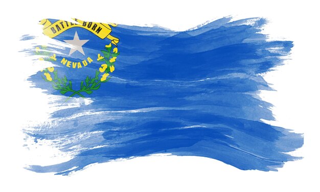 Nevada state flag brush stroke, Nevada flag background