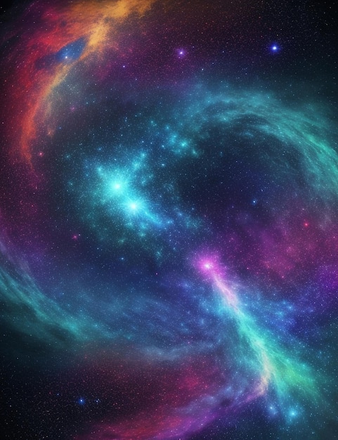 Nevel en sterrenstelsels in de ruimte Abstracte kosmische achtergrond