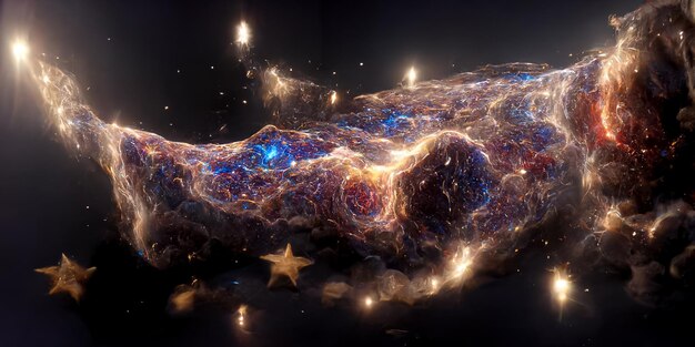 Nevel Melkweg en sterrenstelsels in de ruimte 3D
