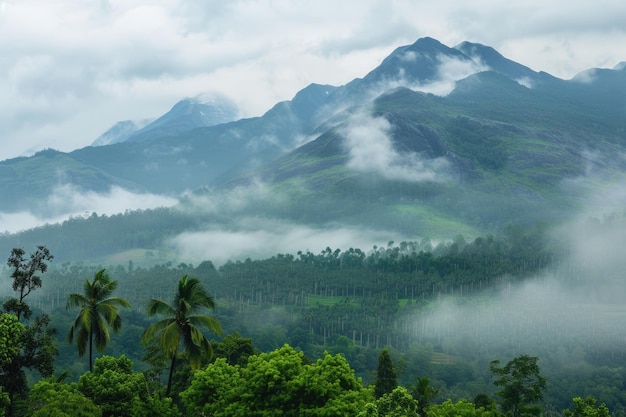 Nevelige ochtendbergen in Kerala Gods eigen land toerisme
