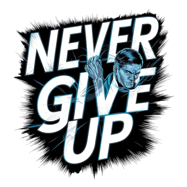 Photo never give up motivational quotes illustrationtypography
