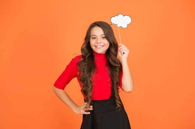 Never know what she is thinking about smart child with party cloud accessory pretty thoughtful kid long curly hair have your opinion whats on your mind think of fashion her thoughts