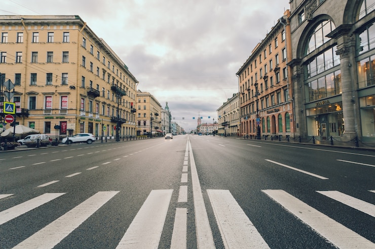 Photo nevsky prospect in saint petersburg, russia.