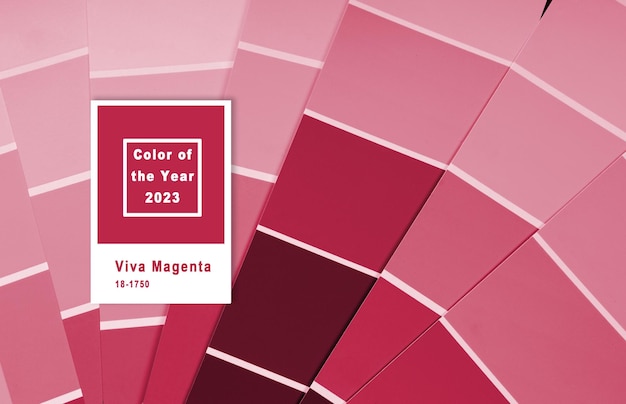 New 2023 trending PANTONE 18-1750 Viva Magenta colour