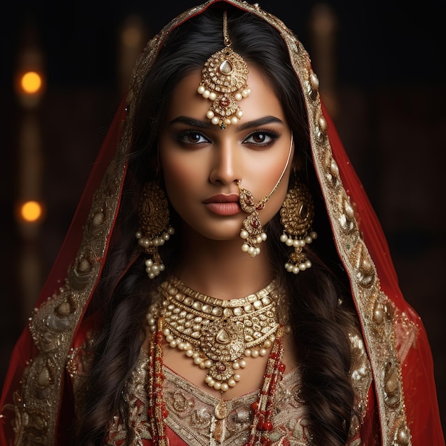 A new age beautiful bride indian portrait closeup with makeup v 52 job id fc48c562d9774e2c93203fc71ebdf9fc