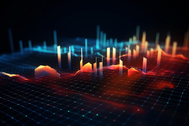 Photo new age of data visualization data science and visual management design concept