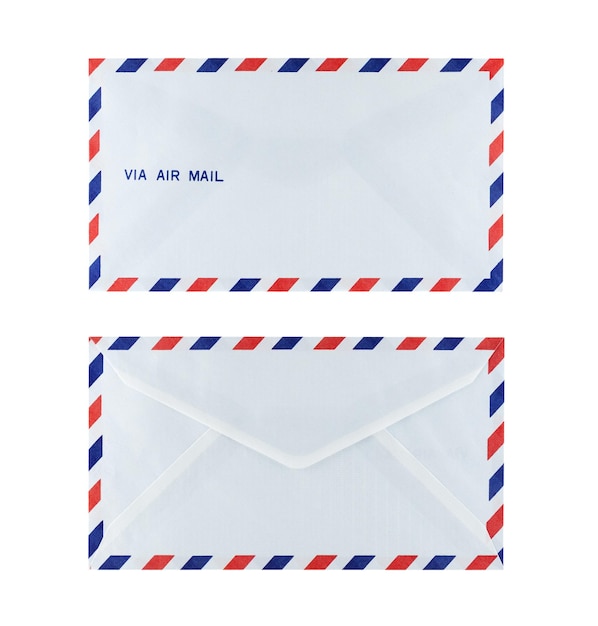 New air mail envelope isolated over white background