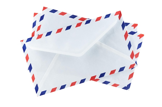 New air mail envelope isolated over white background