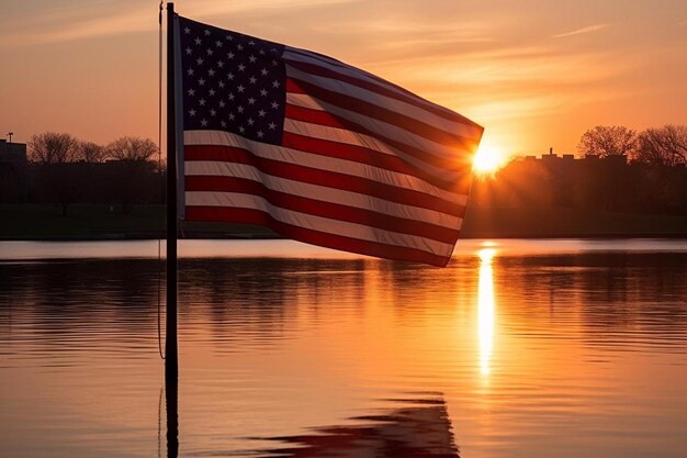 新たなアメリカの夜明け 愛国的な写真