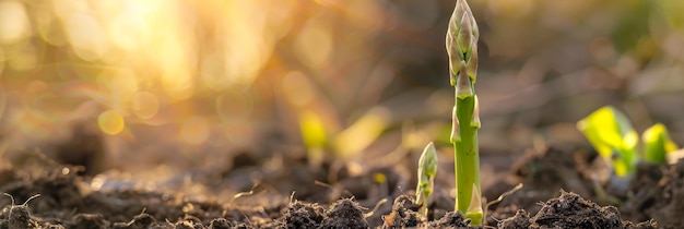 A New Beginning Vibrant Asparagus Shoots Pierce the Earth as Spring Dawns