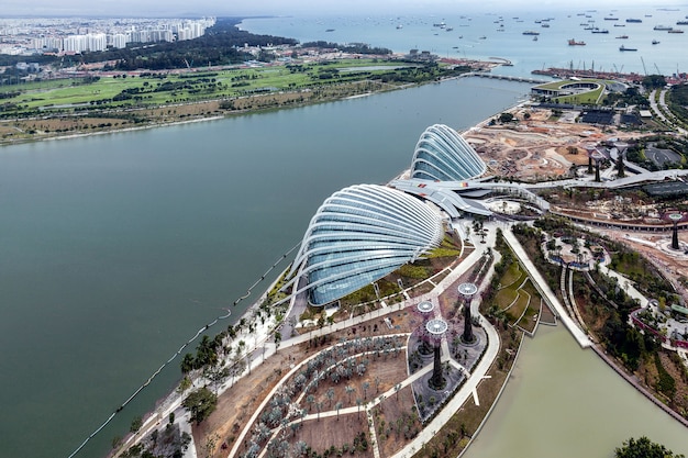 Foto nuovi giardini botanici in costruzione a singapore