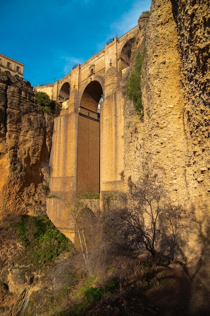 New Bridge Spanish Puente Nuevo from 18th century in Ronda southern Andalusia Spain