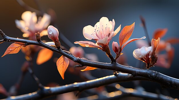 A new bud on a tree branch AI generated