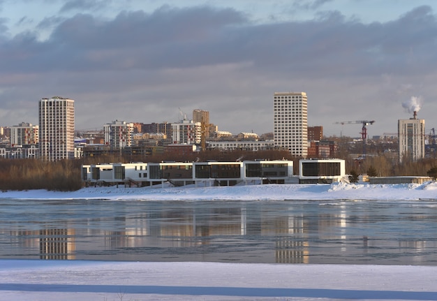 New buildings on the outskirts of Novosibirs