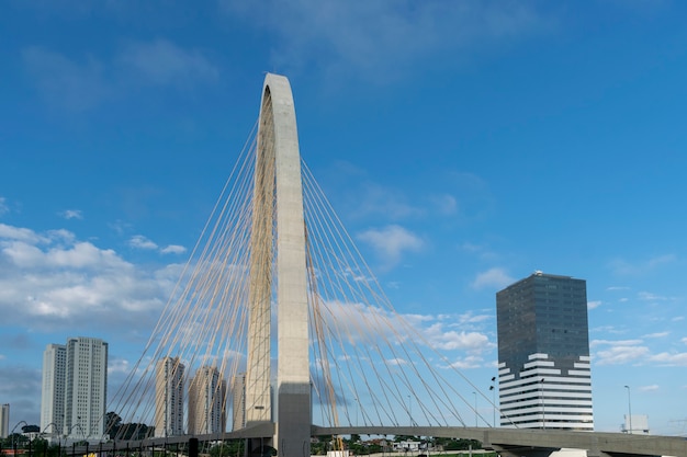 New cable-stayed bridge in Sao Jose dos Campos, known as the Innovation Arch. side view