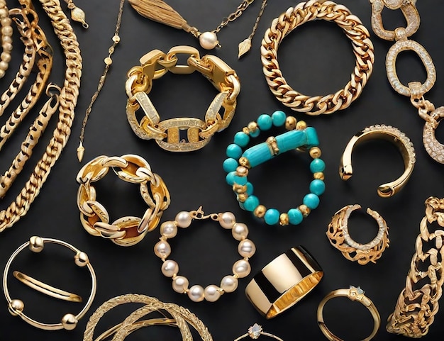 Photo new calation and new design gold bracelets bracelet jewelry ai generated