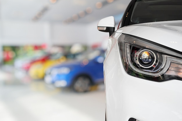 new car in car showroom