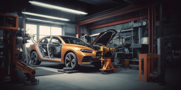 BMW는 작업장에서 새로운 BMW 자동차를 테스트하고 있습니다.