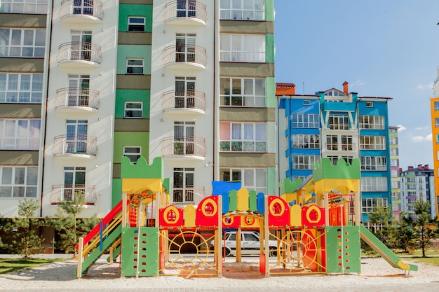 New children's playground near a apartments building