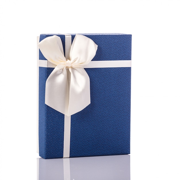 New color gift box with ribbon.