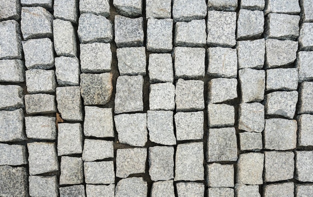 New construction of granite cobblestone path