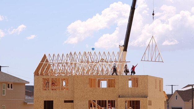 New construction of suburban neighborhood.