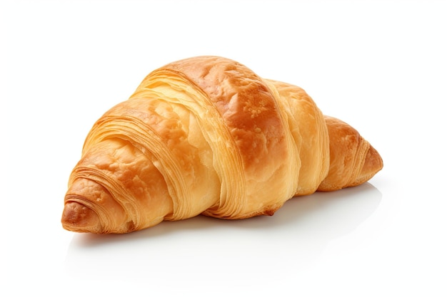 New croissant on white background