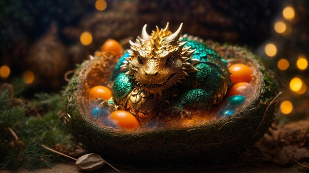 ドラゴン・ニュー・イヤー2024 - 鮮やかな色彩の誕生 - ドラゴンの卵