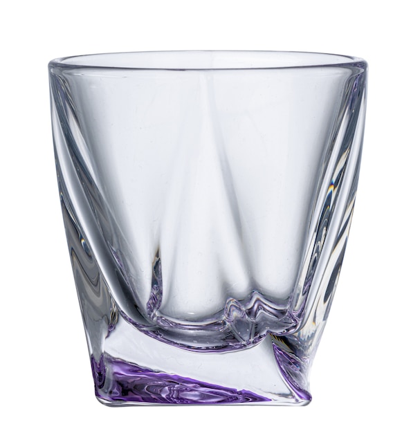 New empty glass isolated on white background close up