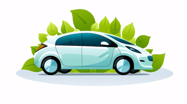 Premium AI Image  New energy energysaving environmental protection  lowcarbon car illustration