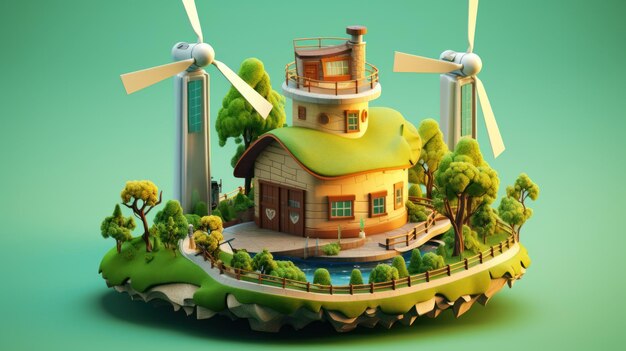 Фото new_energy_environmental_protection_green_cartoon_3d (новая_энергия_окружающая среда_защита_зеленый_карикатура_3d)