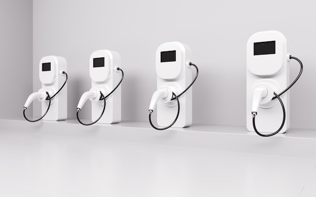 New energy vehicle charging pile 3d rendering