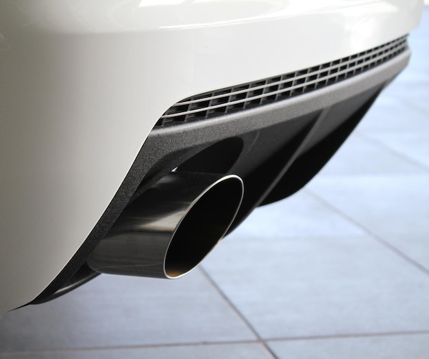 New Exhaust Tail Pipe Of Modern Car Detailed