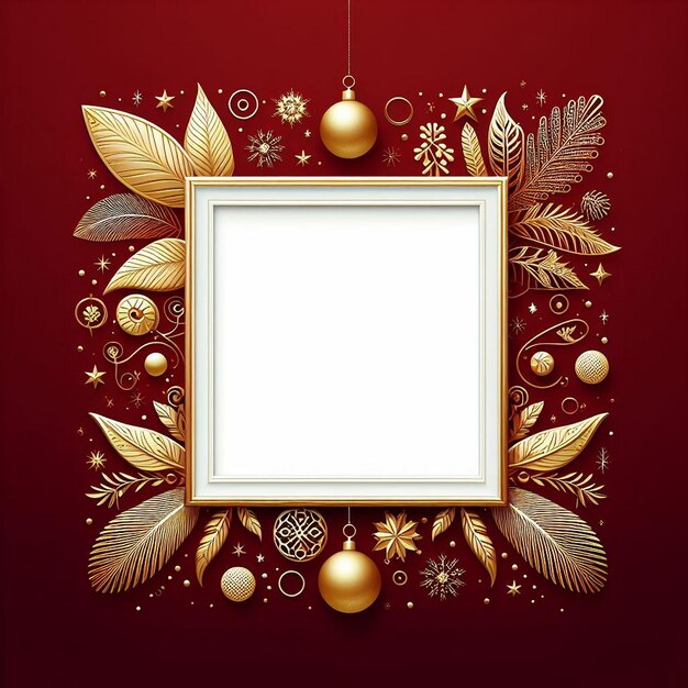 Photo new golden christmas frame design elegant christmas frame christmas golden frame