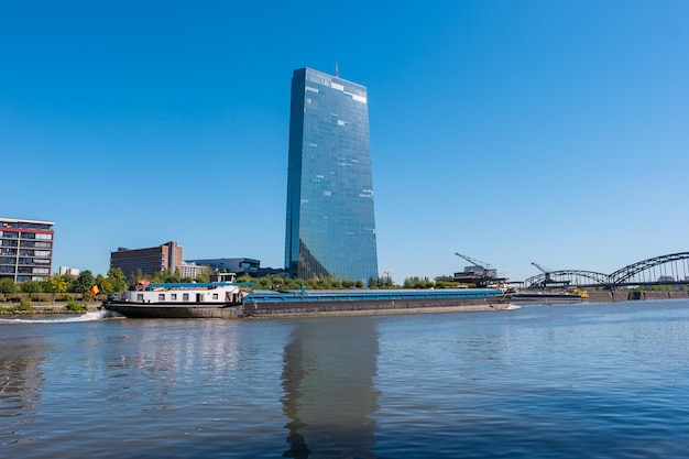 New headquarters of the european central bank or ecb in\
frankfurt am main