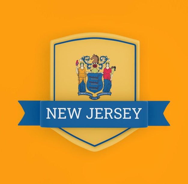 New jersey flag with banner