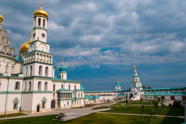 NEW JERUSALEM ISTRA RUSSIA SEPTEMBER 4 2019 Gate Church of the Lord's Entrance into Jerusalem Resurrection New Jerusalem Stauropegial Monastery The city of Istra Moscow region bright photo