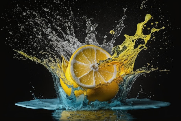 New lemon juice and splash