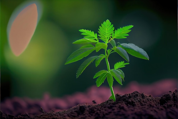 New life in the forest. Young Growing plants