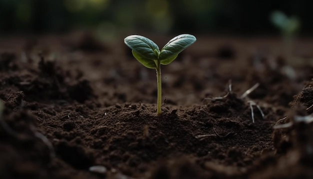 AIが生み出す湿った土壌の繁栄から新しい生命が芽吹く