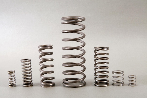 Photo new metal springs texture background