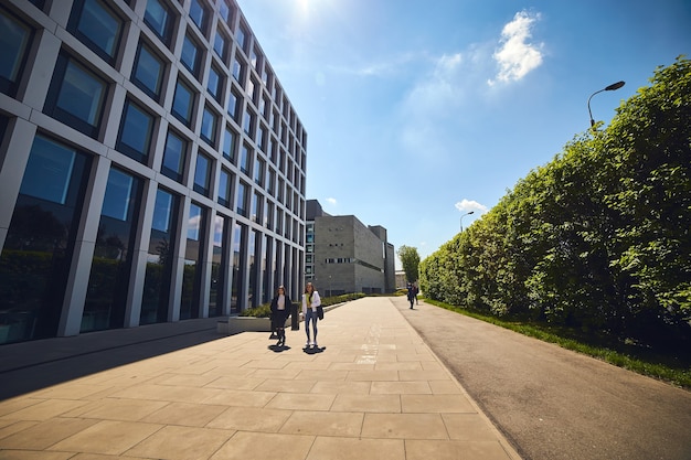 New modern architecture buildings in the bussines center of the Wroclaw city, Poland