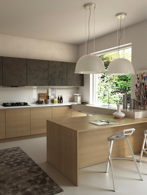 New modern kitchen interior