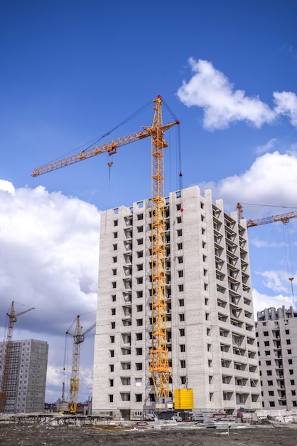 New multistorey housing and tall cranes