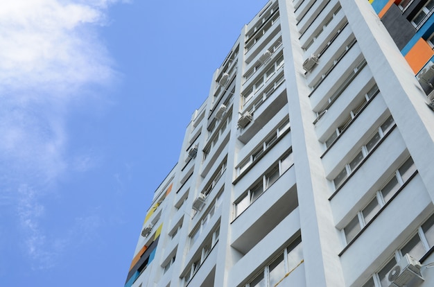 New multy storey residential building and blue sky