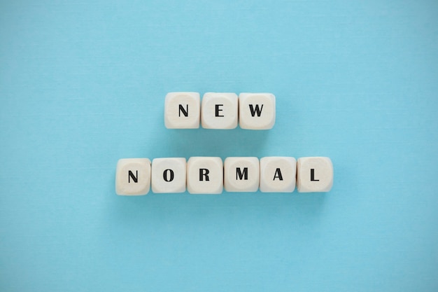 New normal word wooden alphabet cubes