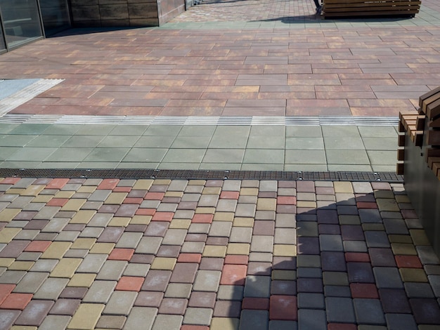 New pavers combined with various tiles